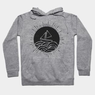 Boat on the waves. Hoodie